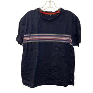 Ted Baker cotton rainbow ish stripes short sleeved t-shirt top 4 L